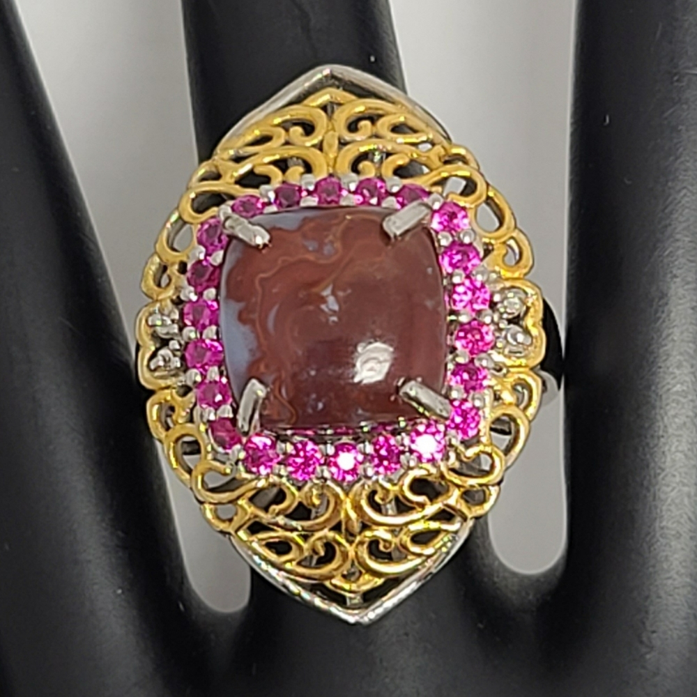 Red Lightning Jasper Ring ION